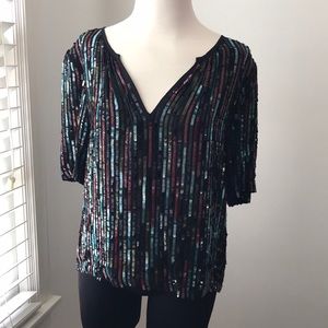 Velvet by Graham and Spencer Sequin Blouse